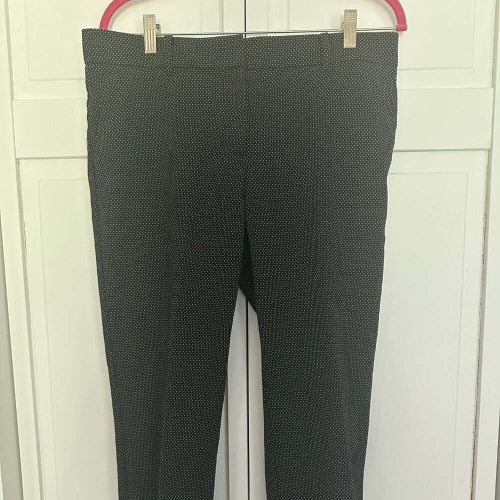 Ann Taylor Trousers, Black and White Polka Dots, Size 10P